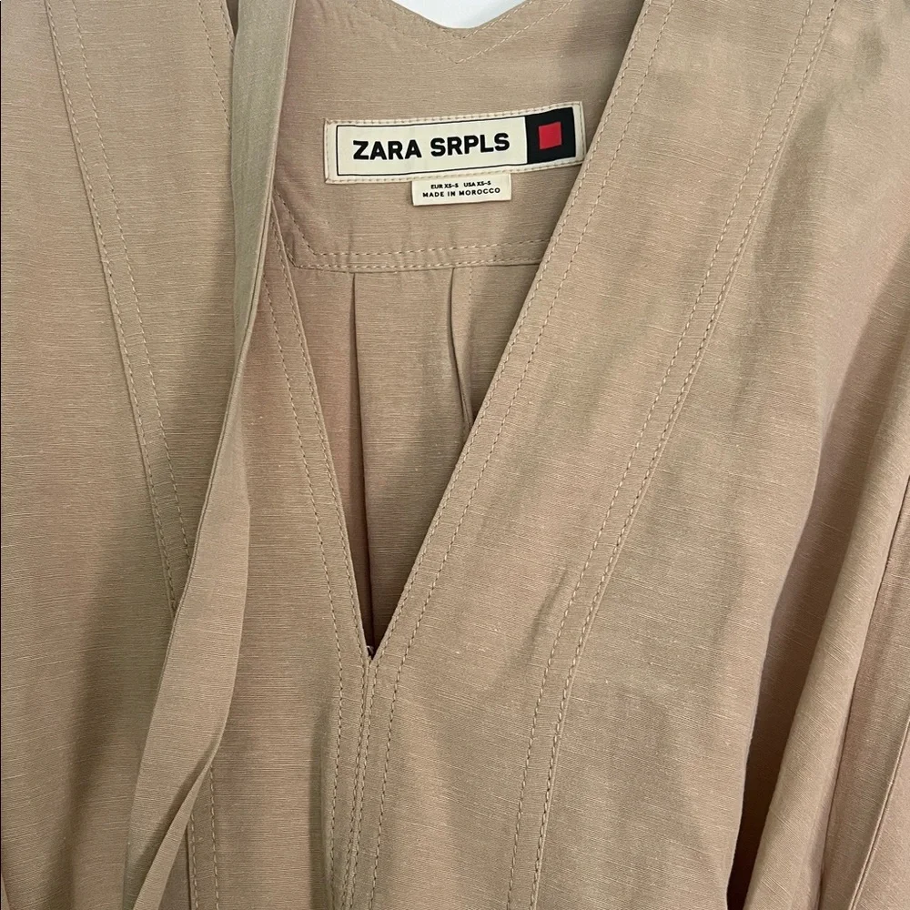 ZARA SRPLS size XS-S: Tan Wrap Dress: never worn - Picture 2 of 9